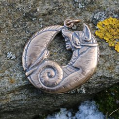 CELTIC FOX, Bronze Pendant