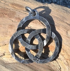 FORGED TRIQUETRA, Celtic Pendant, steel