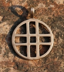 DOUBLE CROSS, bronze pendant