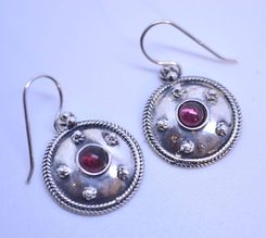 ANTICA ROMA, sterling silver earrings with a gem