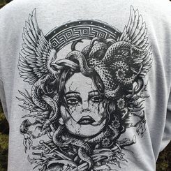 MEDUSA, Sweatshirt mit Reißverschluss, grau