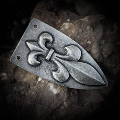 FLEUR DE LIS Viking Strap End, zinc - antique silver