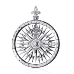 NAUTICAL COMPASS, silver pendant, Ag 925