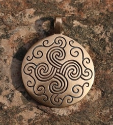 BRONZE AGE SUN II, bronze pendant
