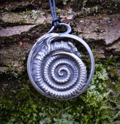 OUROBOROS, Dragon, tin pendant