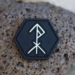 Protection Rune Patch, Protected by Odin, Thor, Tyr, 3D Rubber