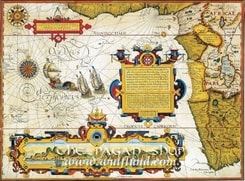 Oceanus Aethiopicus, historical map, replica