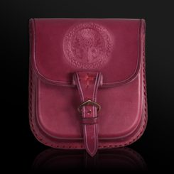 ALBA, Scottish Thistle, Leather Belt Bag - Red