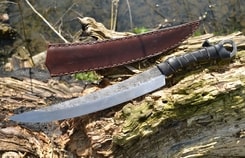 LONG IRON AGE KNIFE, sharp with LEATHER SHEATH