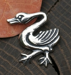 SWAN, medieval pendant, silver