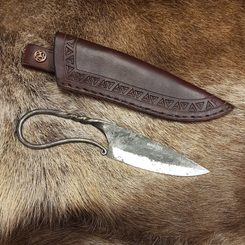 VÖLUNDR, forged viking knife and sheath de luxe