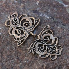 ART NOUVEAU, broche manteau en bronze