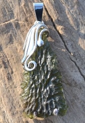 STELLARA, Czech Moldavite Sterling Silver Pendant