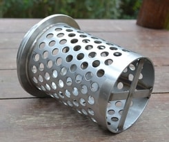 PERFORATED FLASK for silver casting, stainless