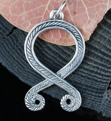 TROLL CROSS, Odal Rune, pendant, sterling silver