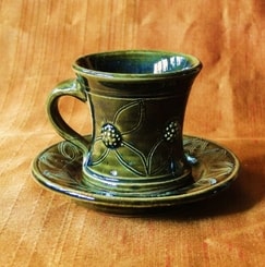 Espresso cup, ceramic, green
