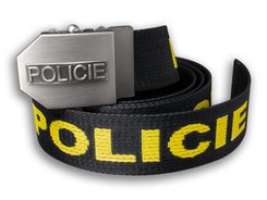 POLICE textile belt - yellow inscription