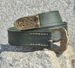 Viking Belt, Gokstad, tin, green leather