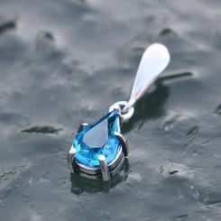 POLARIS, silver pendant, glass