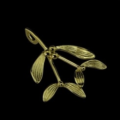 Druid CELTIC Mistletoe, pendant, 14K gold