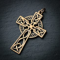 CELTIC CROSS, bronze pendant