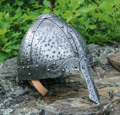 NORMAN NASAL HELMET DECORATED with Patina 1.5mm