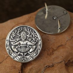 CERNUNNOS, rivet en cuir ornemental, argent 925, 18g