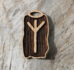 Algiz - Rune - Futhark, Holz