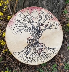 YGGDRASIL, Shamanic Frame Drum 40 cm