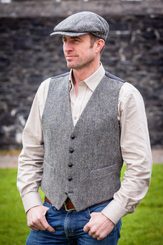 Waistcoat,Irish Tweed, fishbone