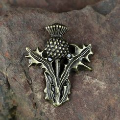 SCOTTISH THISTLE - Alba, zinc pendant, antique brass