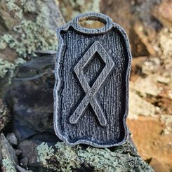 OTHILA - Futhark, rune pendant, zinc