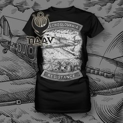 TSCHECHOSLOWAKEI, WWII WIDERSTAND T-shirt Ladies NAAV black