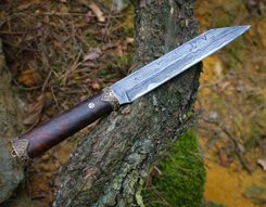 HJÖRTUR, Viking seax knife, damask