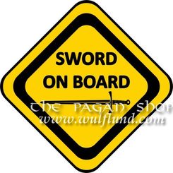 SWORD ON BOARD, sticker for cars