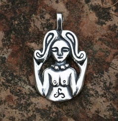 CELTIC GODDESS, silver pendant