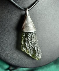 AURIGA, luxury silver jewel with Czech Moldavite, pendant Ag 925