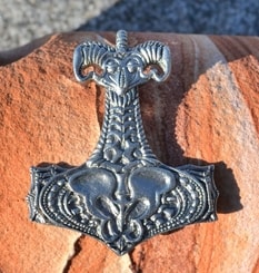 NECRO-ORGANIC Sci-fi THOR HAMMER, pewter pendant