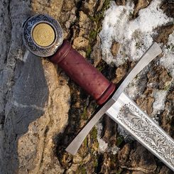 FLORAL ONE-HANDED SWORD etched FULL TANG, sharp