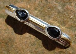 THE ROD III, silver pendant with black spinel, Ag 925