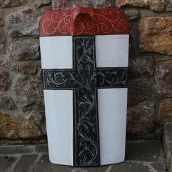 MEDIEVAL PAVISE SHIELD, hand painted wooden shield - Konstanz