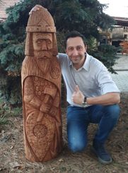 PERUN, Slavic God, carved statuette - 120cm high