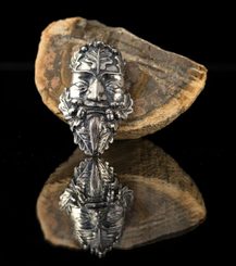 Oak Green Man, sterling silver pendant