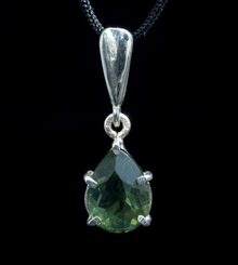 Sinope, Pendentif, Moldavite, Coupé, Argent 925