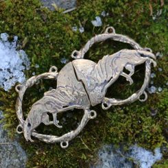 FENRIR - Wolf, Mantelschnalle, Bronze