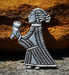 VALKYRIE with a horn - pendant, tin