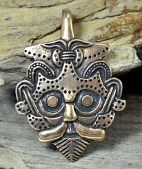 GNEZDOVO, Wikinger, Masken-Amulett, Bronze