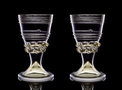 Medieval Wine Glass, 14th century, France, Set of 2