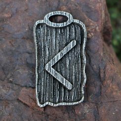 KENAZ - Rune Pendant, zinc