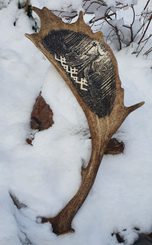 VELES, engraved antler